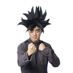 Anime Fighter Black Wig Cosplay Costume Accessory