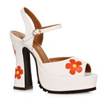 Daisy White 60's Flower Power 5.5" Heel Platforms