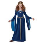 Girls Royal Blue Medieval Princess Halloween Costume