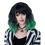 Gothic Beetle Girl Adult Womens Black & Green Wig