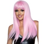 Raver Girl 24" Pink Wig with Bangs Costume Accessory