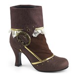 Womens Matey Pirate Brown Ankle Booties with Buckle