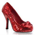 Womens Red Dorothy Sequin Bow 4.5" Pump Shoes