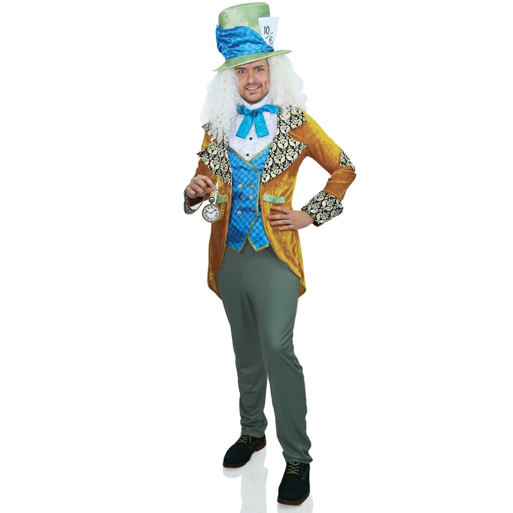 Alice In Wonderland Mad Hatter Mens Adult Fancy Dress Halloween Costume