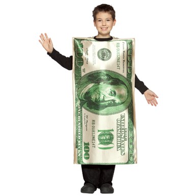 $100 Bill Child Money Halloween Costume size 7-10