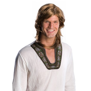 70's Guy Brown Costume Wig for Halloween Costume