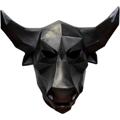 Adult Black Low Poly Bull Halloween Mask