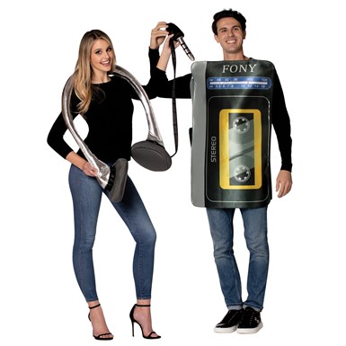 Adult Cassette Player and Headphone Set Halloween Costume