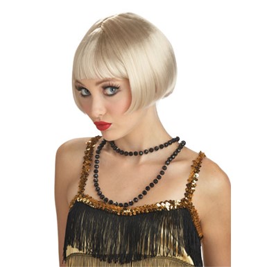 Adult Flirty Flapper Blonde Wig for Halloween Costume