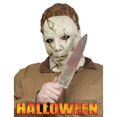 Adult Michael Meyers Costume Mask & Knife Set