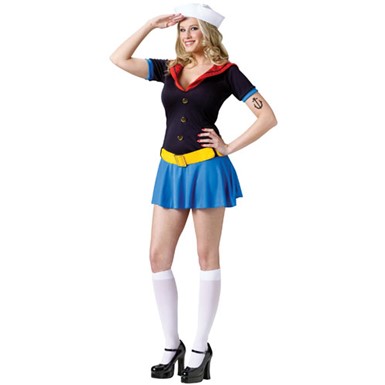 Adult Ms. Popeye TV Superhero Cartoon Halloween Costume