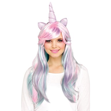 Adult Pastel Unicorn Horn Costume Wig