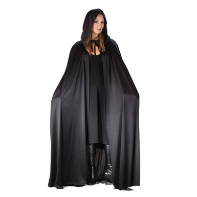 Black Hooded 68" Cape for Adult Halloween Costume