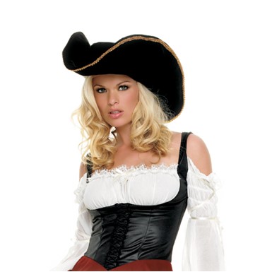 Black Pirate Hat for Halloween Costume