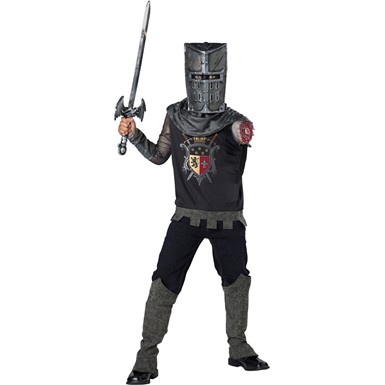 Boys Black Knight Zombie Medieval Costume
