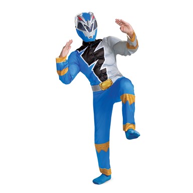 Boys Blue Ranger Dino Fury Muscle Halloween Costume