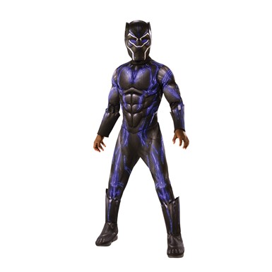 Boys Deluxe Black Panther Movie Battle Suit Costume