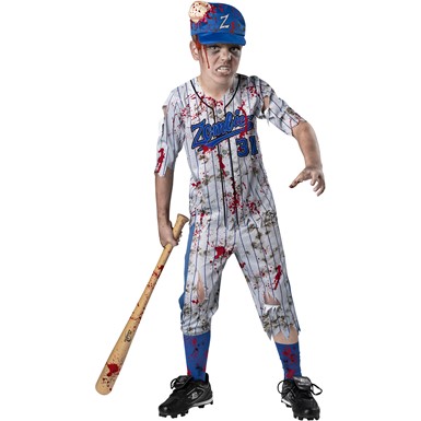 Boys Home Run Horror Child Zombie Baseball Player Costume
