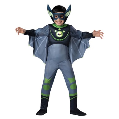 Boys Wild Kratts Green Bat Costume