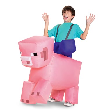 Child Inflatable Minecraft Pig Ride-On Halloween Costume