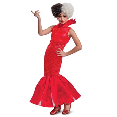 Deluxe Cruella Red Dress Tween Halloween Costume