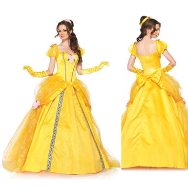 Disney Princess Womens Deluxe Belle Ball Gown Costume