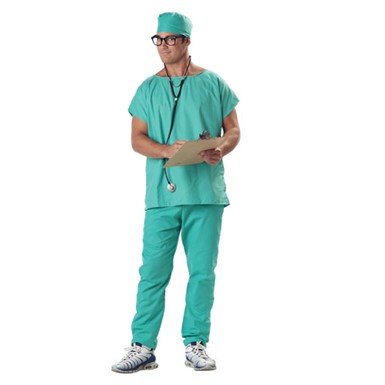 Doctors Scrubs Adult Mens Halloween Costume