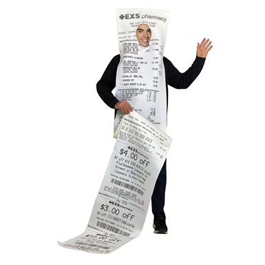EXS-ively Long Pharmacy Receipt Adult Halloween Costume