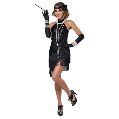 Fabulous Flapper 1920's Black Dress Costume