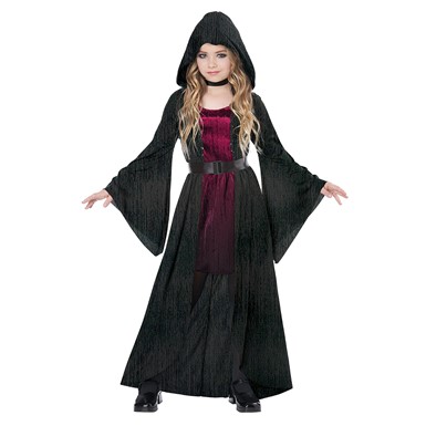 Girls Hooded Vampire Dress Halloween Costume