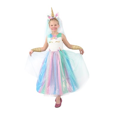 Girls Lovely Lady Unicorn Dress Halloween Costume