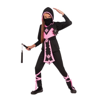 Girls Pink Crystal Ninja Halloween Costume