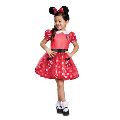 Girls Red Minnie Mouse Dress Halloween Costume
