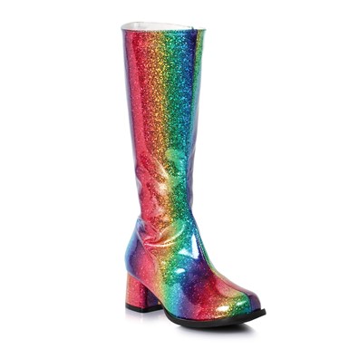 Girls Summer Rainbow Sparkle 1.75" Heel Gogo Boots