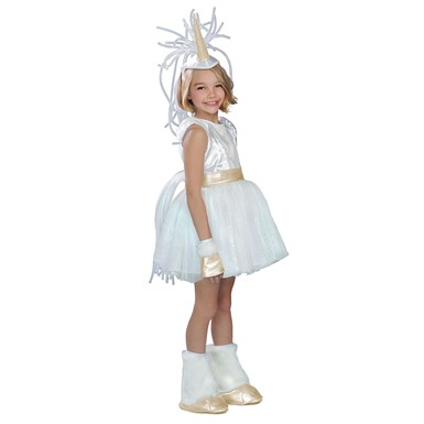 Girls White Unicorn Halloween Costume