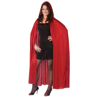 Hooded Cape - 68" Red Vampire Costume Accessories