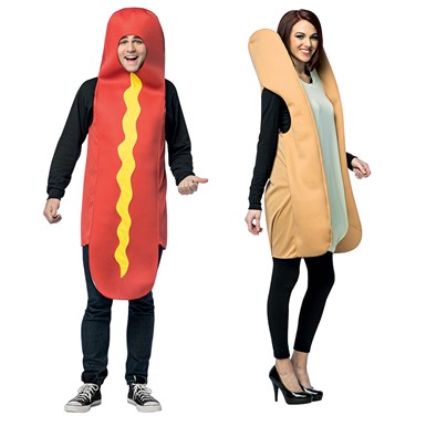 Hot Dog & Bun Couples Adult Costume Standard Size
