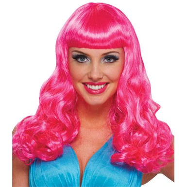 Hot Pink Party Girl Adult Womens Costume Wig