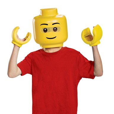 Kids LEGO Guy Mask & Hands Costume Kit