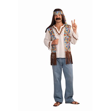 Mens Hippie Groovy Costume Adult Halloween Set