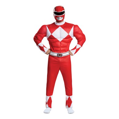 Mens Red Ranger Muscle Power Rangers Costume