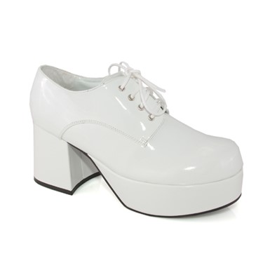 Mens White Platform Shoes for Mens Disco 70s Halloween Costume
