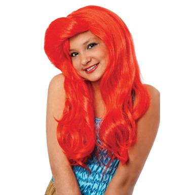 Mermaid Red Child Wig for Kids Halloween Costume