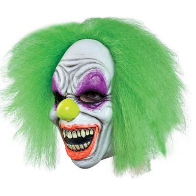 Neon Green Nightmare Scary Clown Halloween Mask