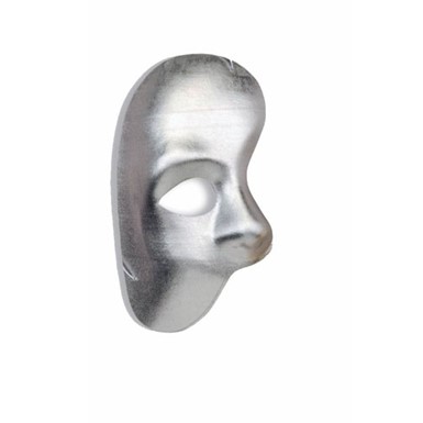 Phantom Silver Half Mask Halloween Costume Accessory