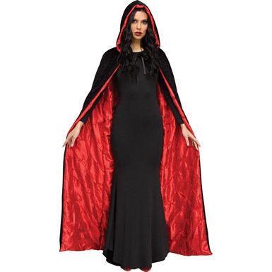 Red 68" Hooded Coffin Cape Adult Halloween Costume