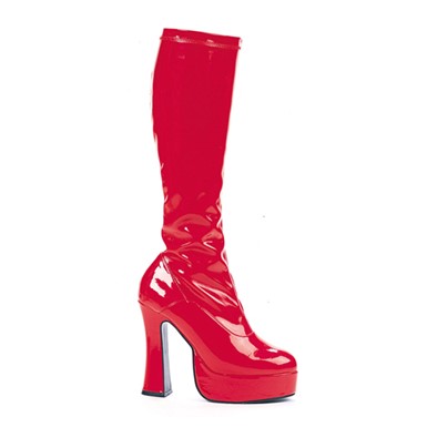 Red Leather Womens 5.5" Knee High Boots