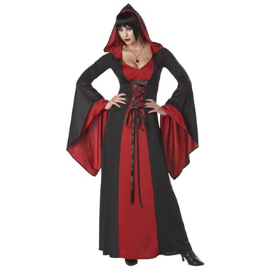 Sexy Deluxe Hooded Robe Gothic Adult Halloween Costume