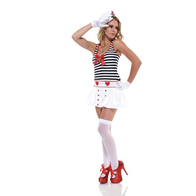 Sexy Striped Sailor Dress Womens Navy Costume