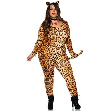 Plus size cheap leopard bodysuit